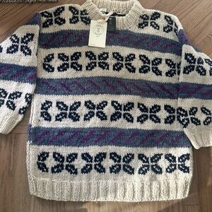 Urban outfitters nwt vintage Cozy wool Knit Sweater Pattern oversized sm med
